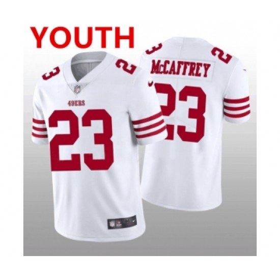 Youth San Francisco 49ers #23 Christian McCaffrey White 2022 Vapor Untouchable Stitched Jersey - Ujersey