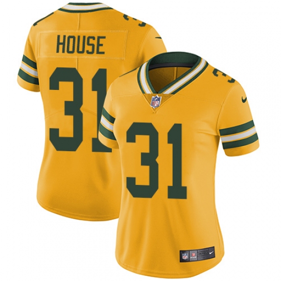 Women's Nike Green Bay Packers #31 Davon House Limited Gold Rush Vapor Untouchable NFL Jersey - Ujersey