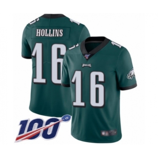 Youth Philadelphia Eagles #16 Mack Hollins Midnight Green Team Color Vapor Untouchable Limited Player 100th Season Football Jersey - Ujersey