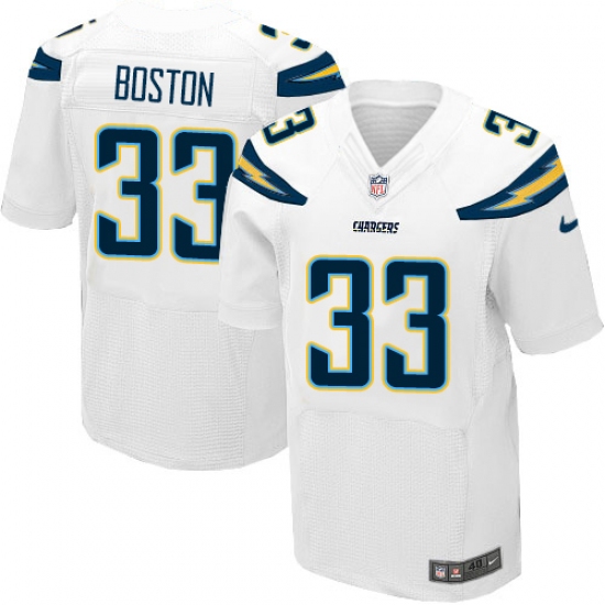 Men's Nike Los Angeles Chargers #33 Tre Boston Elite White NFL Jersey - Ujersey