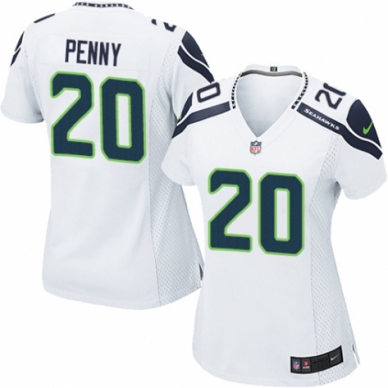 Women's Nike Seattle Seahawks #20 Rashaad Penny Game White NFL Jersey - Ujersey
