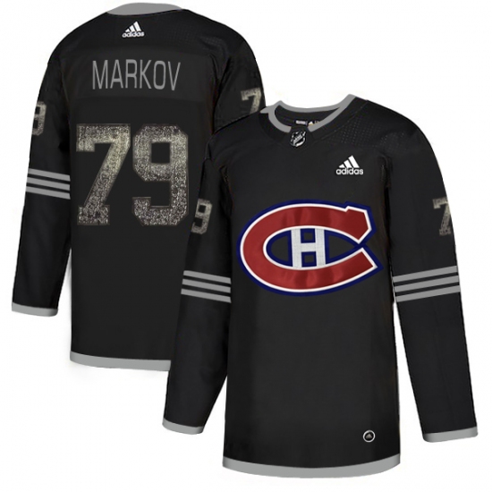 Men's Adidas Montreal Canadiens #79 Andrei Markov Black Authentic Classic Stitched NHL Jersey - Ujersey