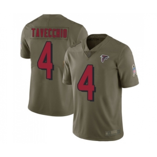 Youth Atlanta Falcons #4 Giorgio Tavecchio Limited Olive 2017 Salute to Service Football Jersey - Ujersey