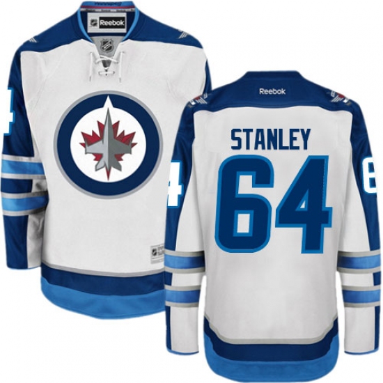 Youth Reebok Winnipeg Jets #64 Logan Stanley Authentic White Away NHL Jersey - Ujersey