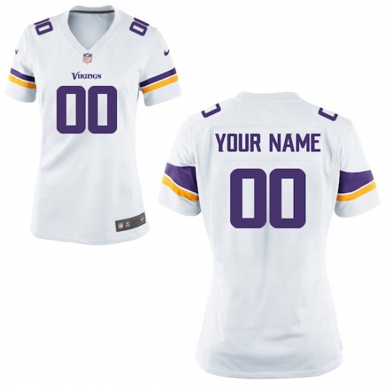 Women's Minnesota Vikings Nike White Custom Game Jersey - Ujersey