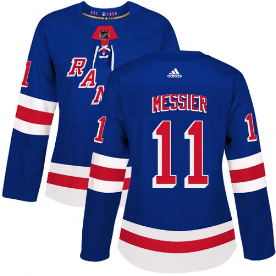Women's Adidas New York Rangers #11 Mark Messier Premier Royal Blue Home NHL Jersey - Ujersey