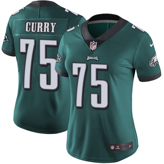 Women's Nike Philadelphia Eagles #75 Vinny Curry Midnight Green Team Color Vapor Untouchable Limited Player NFL Jersey - Ujersey