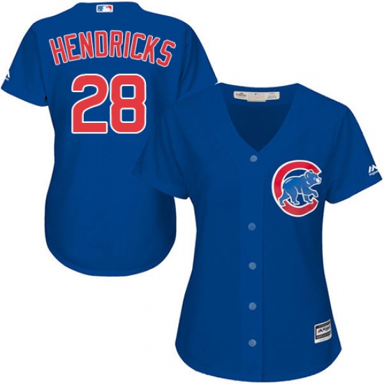 Women's Majestic Chicago Cubs #28 Kyle Hendricks Authentic Royal Blue Alternate MLB Jersey - Ujersey