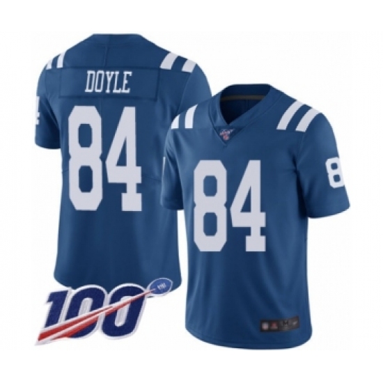 Men's Indianapolis Colts #84 Jack Doyle Limited Royal Blue Rush Vapor Untouchable 100th Season Football Jersey - Ujersey