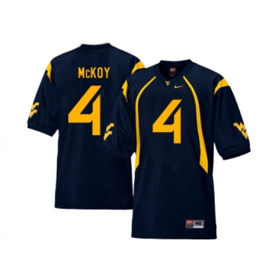 West Virginia Mountaineers 4 Kennedy McKoy Navy College Football Jersey - Ujersey