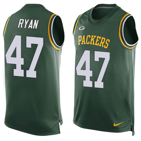 Men's Nike Green Bay Packers #47 Jake Ryan Limited Green Player Name & Number Tank Top NFL Jersey - Ujersey