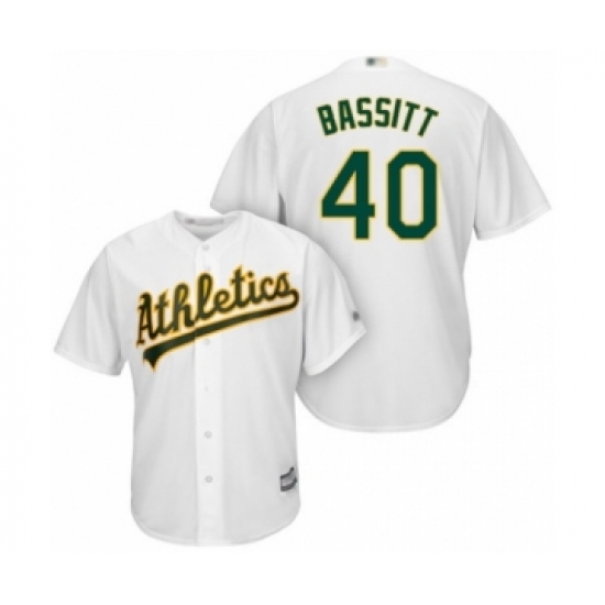 Youth Oakland Athletics #40 Chris Bassitt Authentic White Home Cool Base Baseball Player Jersey - Ujersey