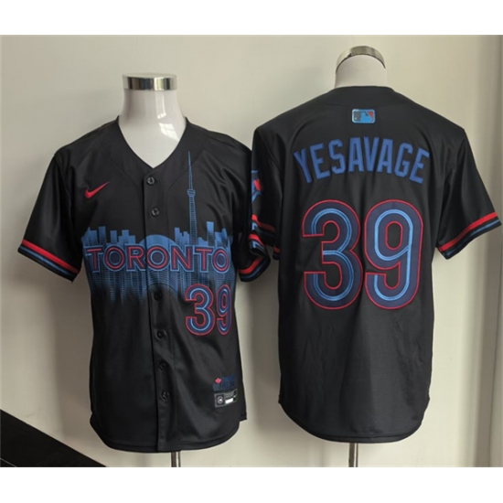 Men's Toronto Blue Jays #39 Trey Yesavage Navy 2024 City Connect Limited Stitched Baseball Jersey - Ujersey