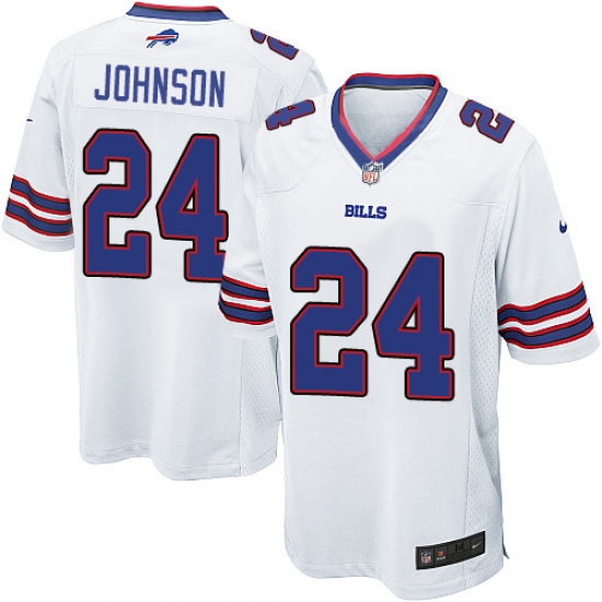 Men's Nike Buffalo Bills #24 Leonard Johnson Game White NFL Jersey - Ujersey