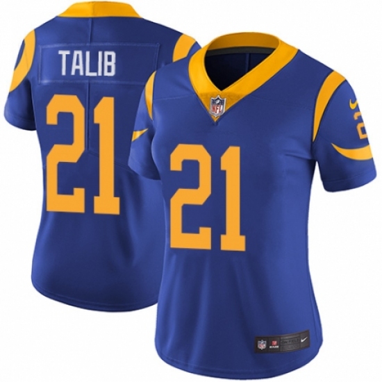 Women's Nike Los Angeles Rams #21 Aqib Talib Royal Blue Alternate Vapor Untouchable Limited Player NFL Jersey - Ujersey