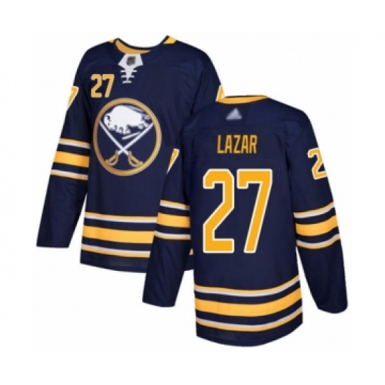 Men's Buffalo Sabres #27 Curtis Lazar Authentic Navy Blue Home Hockey Jersey - Ujersey