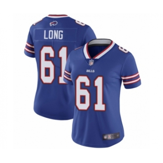 Women's Buffalo Bills #61 Spencer Long Royal Blue Team Color Vapor Untouchable Elite Player Football Jersey - Ujersey
