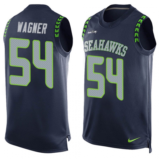 Men's Nike Seattle Seahawks #54 Bobby Wagner Limited Steel Blue Player Name & Number Tank Top NFL Jersey - Ujersey