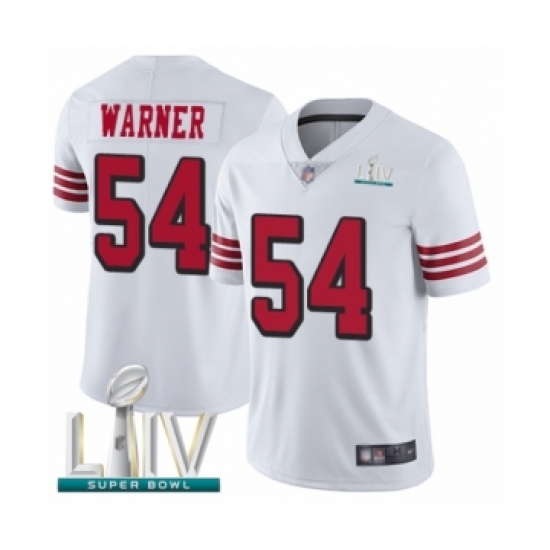Youth San Francisco 49ers #54 Fred Warner Limited White Rush Vapor Untouchable Super Bowl LIV Bound Football Jersey - Ujersey