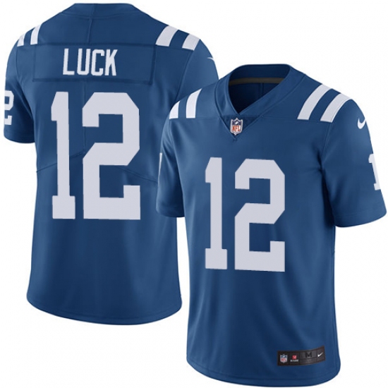 Youth Nike Indianapolis Colts #12 Andrew Luck Elite Royal Blue Team Color NFL Jersey - Ujersey