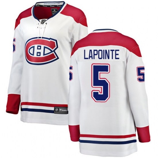 Women's Montreal Canadiens #5 Guy Lapointe Authentic White Away Fanatics Branded Breakaway NHL Jersey - Ujersey