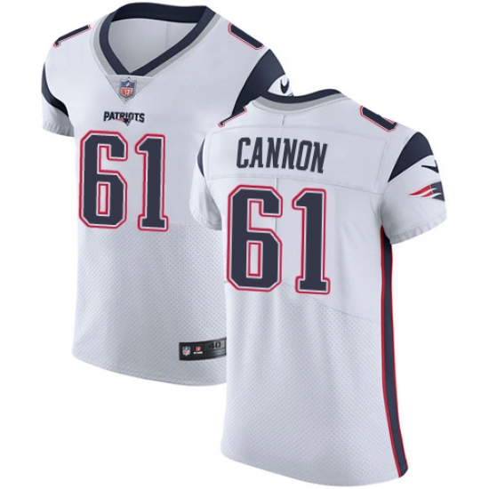 Men's Nike New England Patriots #61 Marcus Cannon White Vapor Untouchable Elite Player NFL Jersey - Ujersey