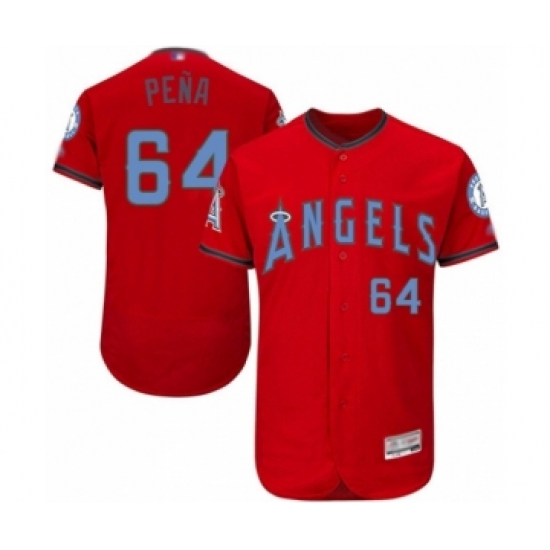 Men's Los Angeles Angels of Anaheim #64 Felix Pena Authentic Red 2016 Father's Day Fashion Flex Base Baseball Player Jersey - Ujersey