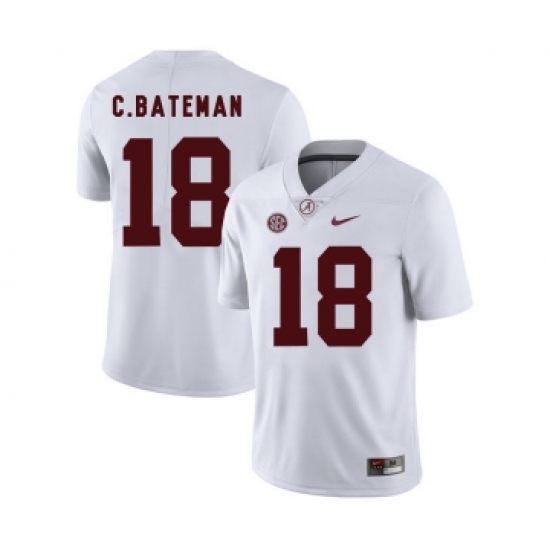 Alabama Crimson Tide 18 Cooper Bateman White College Football Jersey - Ujersey