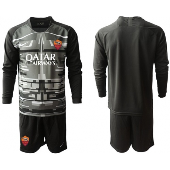 Roma Blank Black Goalkeeper Long Sleeves Soccer Club Jersey