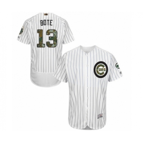 Men's Chicago Cubs #13 David Bote Authentic White 2016 Memorial Day Fashion Flex Base Baseball Player Jersey - Ujersey