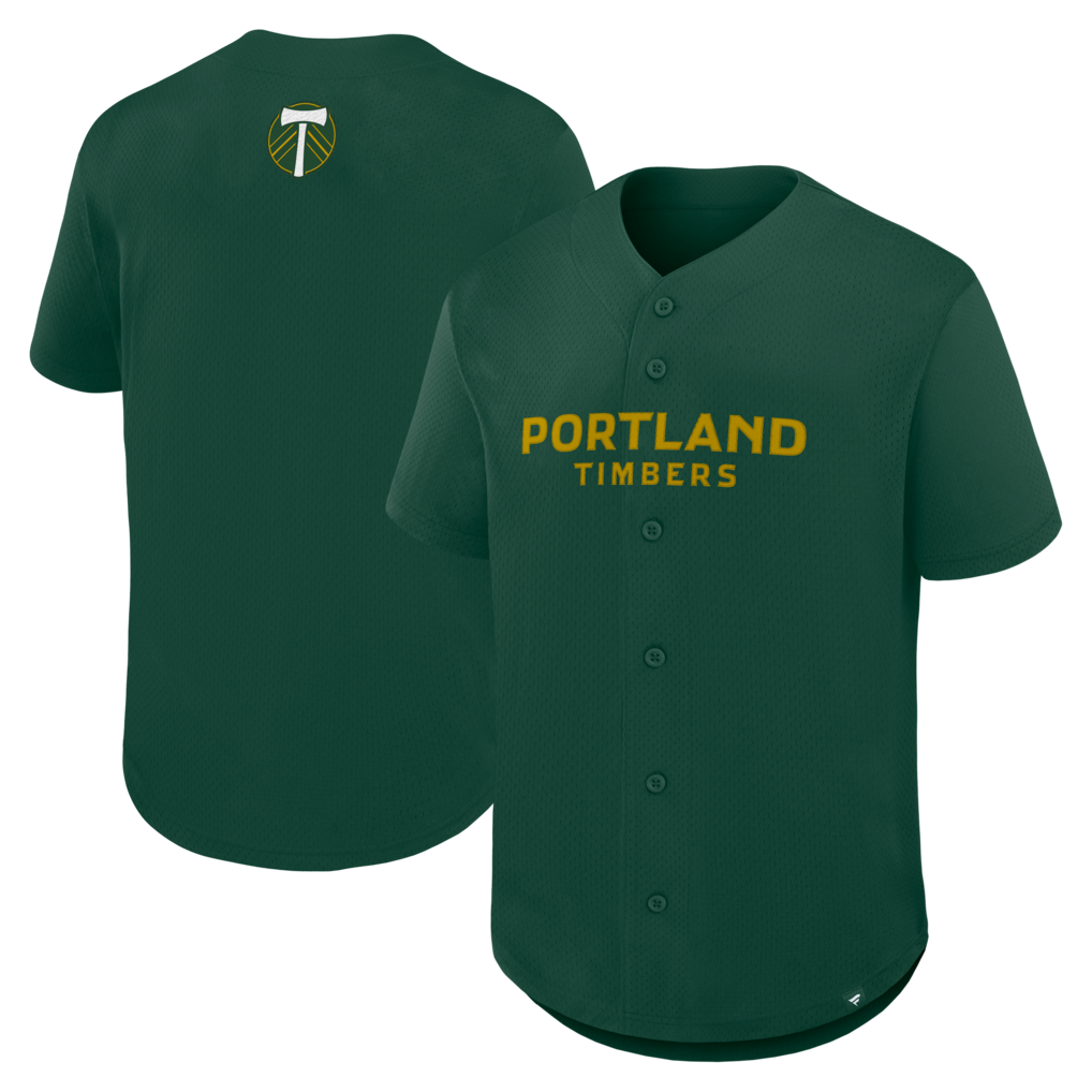 Men's Portland Timbers Fanatics Green Maximum Intensity Button-Up Jersey - Ujersey
