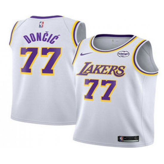 Men's Los Angeles Lakers #77 Luka Doncic White 2025 Association Edition Stitched Jersey - Ujersey