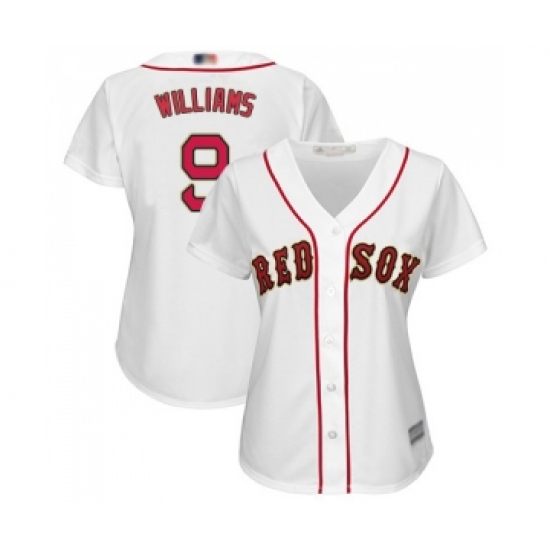 Women's Boston Red Sox #9 Ted Williams Authentic White 2019 Gold Program Cool Base Baseball Jersey - Ujersey