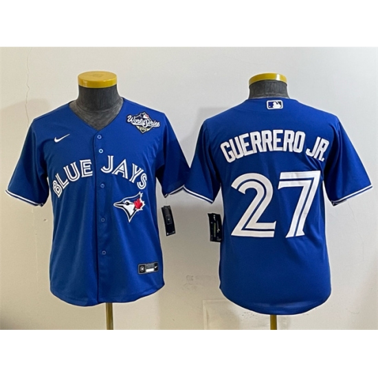 Youth Toronto Blue Jays #27 Vladimir Guerrero Jr. Royal 2025 World Series Cool Base Stitched Baseball Jersey - Ujersey