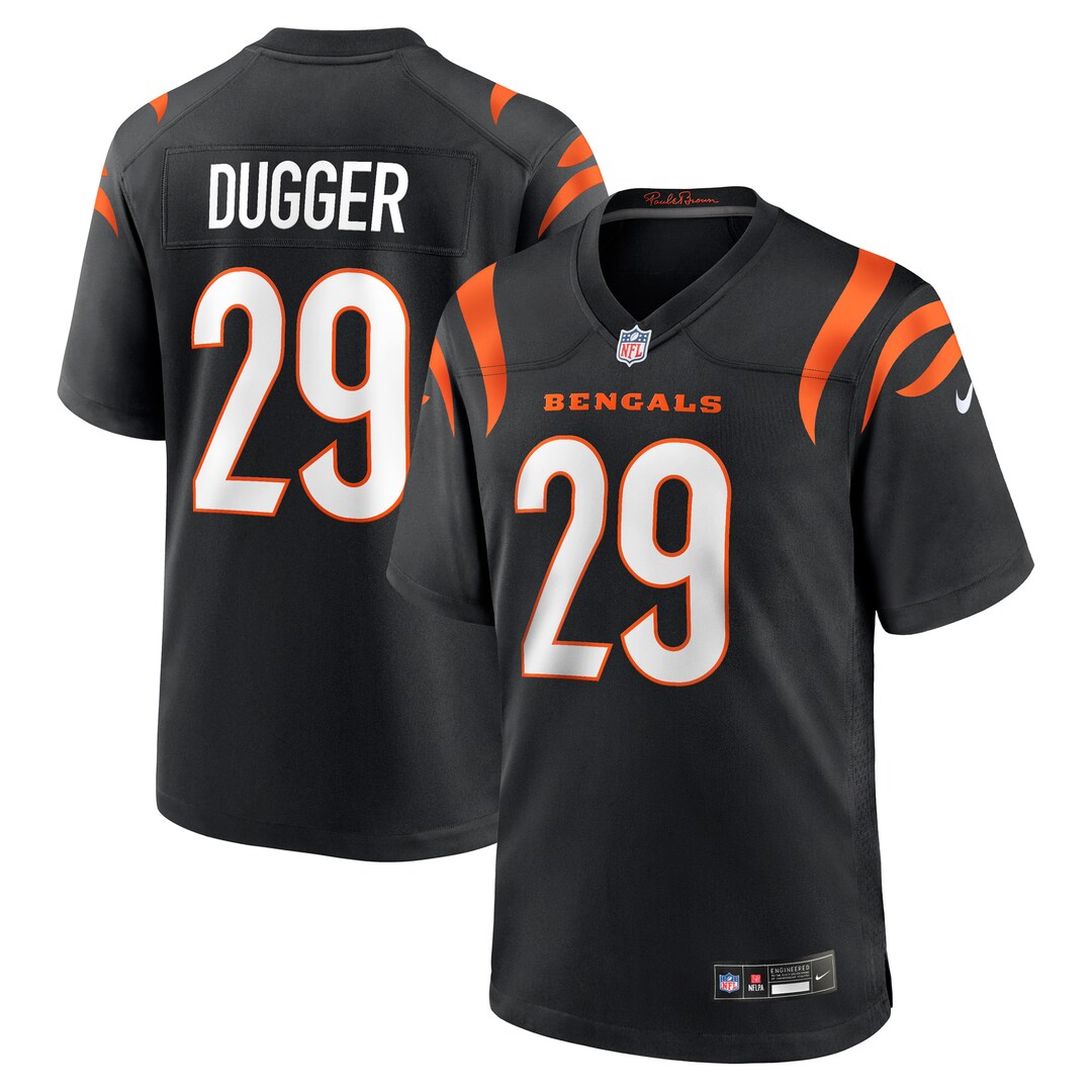 Men's Cincinnati Bengals Kyle Dugger Nike Black Team Game Jersey - U-jersey