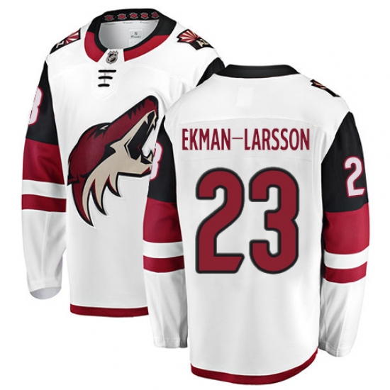 Men's Arizona Coyotes #23 Oliver Ekman-Larsson Fanatics Branded White Away Breakaway NHL Jersey - Ujersey