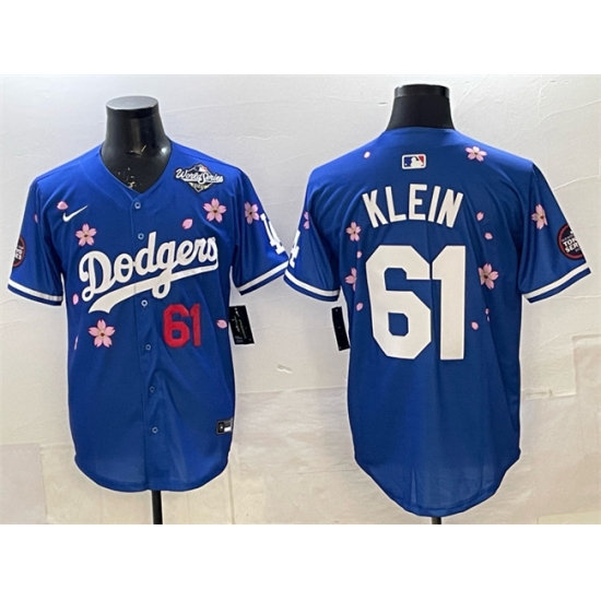 Men's Los Angeles Dodgers #61 Will Klein Royal 2025 World Series Tokyo Series Limited Stitched Baseball Jersey - Ujersey