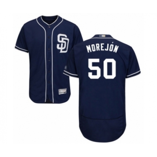 Men's San Diego Padres #50 Adrian Morejon Navy Blue Alternate Flex Base Authentic Collection Baseball Player Jersey - Ujersey