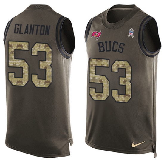 Men's Nike Tampa Bay Buccaneers #53 Adarius Glanton Limited Green Salute to Service Tank Top NFL Jersey - Ujersey