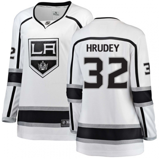 Women's Los Angeles Kings #32 Kelly Hrudey Authentic White Away Fanatics Branded Breakaway NHL Jersey - Ujersey