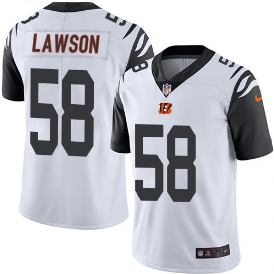 Men's Nike Cincinnati Bengals #58 Carl Lawson Limited White Rush Vapor Untouchable NFL Jersey - Ujersey