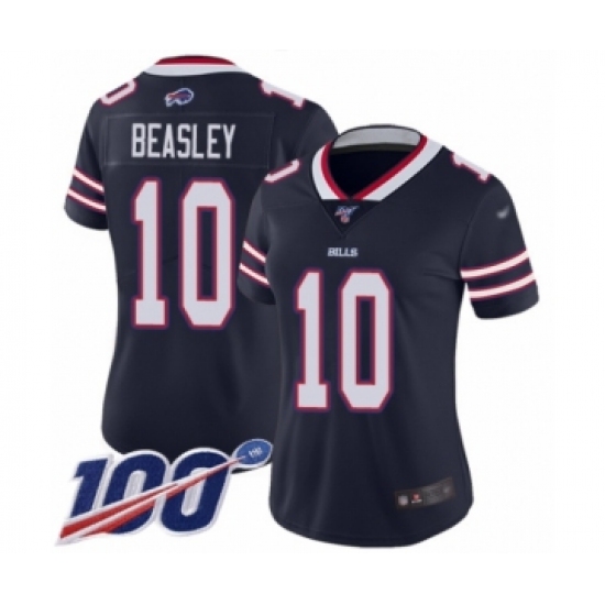 Women's Buffalo Bills #10 Cole Beasley Limited Navy Blue Inverted Legend 100th Season Football Jersey - Ujersey