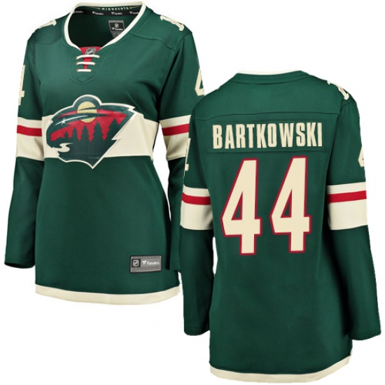 Women's Minnesota Wild #44 Matt Bartkowski Authentic Green Home Fanatics Branded Breakaway NHL Jersey - Ujersey