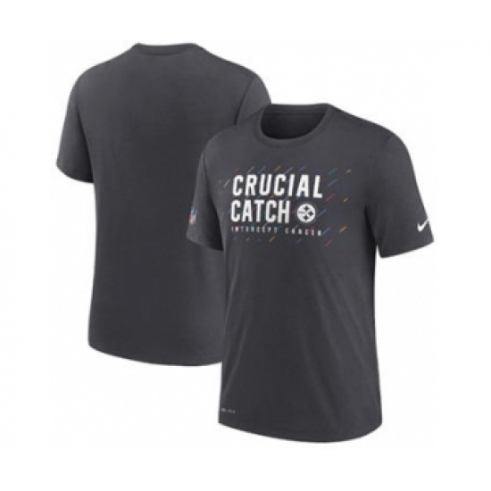Men's Pittsburgh Steelers Charcoal 2021 Crucial Catch Performance T-Shirt - Ujersey
