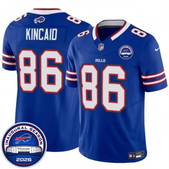 Men's Buffalo Bills #86 Dalton Kincaid Blue F.U.S.E. 2026 Inaugural Season at Highmark Stadium Football Stitched Jersey - Ujersey