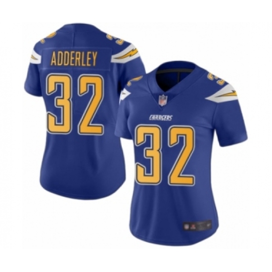 Women's Los Angeles Chargers #32 Nasir Adderley Limited Electric Blue Rush Vapor Untouchable Football Jersey - Ujersey