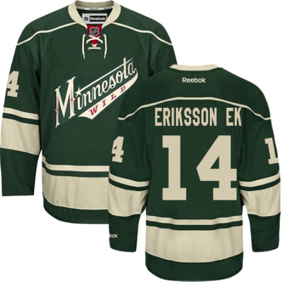 Youth Reebok Minnesota Wild #14 Joel Eriksson Ek Premier Green Third NHL Jersey - Ujersey