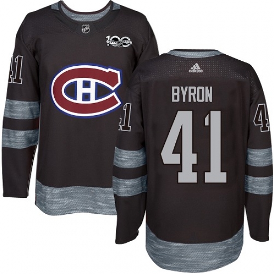 Men's Adidas Montreal Canadiens #41 Paul Byron Authentic Black 1917-2017 100th Anniversary NHL Jersey - Ujersey
