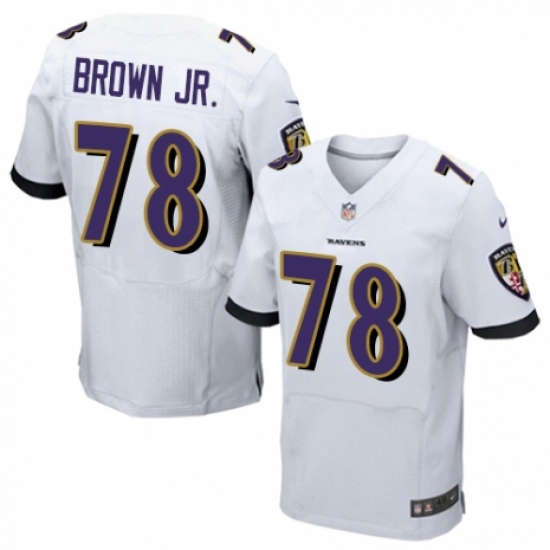 Men's Nike Baltimore Ravens #78 Orlando Brown Jr. Elite White NFL Jersey - Ujersey