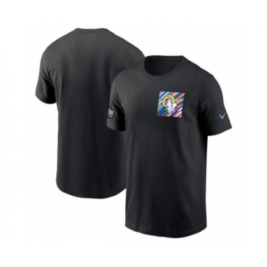 Men's Los Angeles Rams Black 2023 Crucial Catch Sideline Tri-Blend T-Shirt - Ujersey